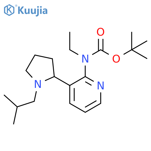 Ethyl-[3-(1-isobutyl-pyrrolidin-2-yl)-pyridin-2-yl]-carbamic acid tert-butyl ester structure
