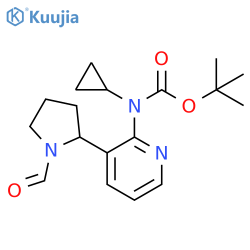 Cyclopropyl-[3-(1-formyl-pyrrolidin-2-yl)-pyridin-2-yl]-carbamic acid tert-butyl ester structure