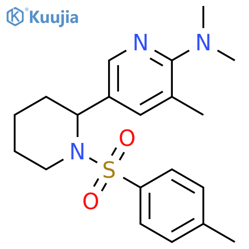Dimethyl-[5-methyl-1-(toluene-4-sulfonyl)-1,2,3,4,5,6-hexahydro-[2,3]bipyridinyl-6-yl]-amine structure