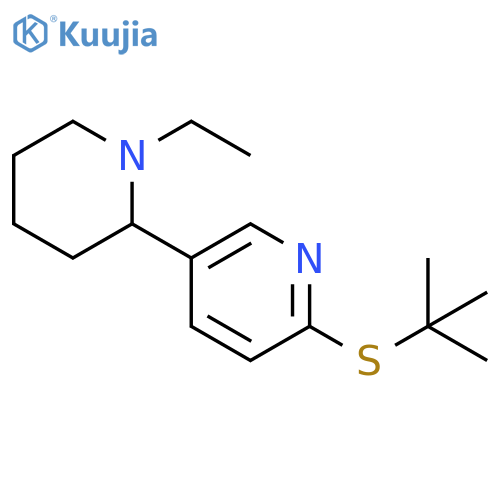 6-tert-Butylsulfanyl-1-ethyl-1,2,3,4,5,6-hexahydro-[2,3]bipyridinyl structure