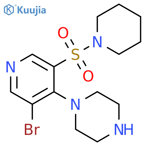 1-[3-Bromo-5-(piperidine-1-sulfonyl)-pyridin-4-yl]-piperazine structure