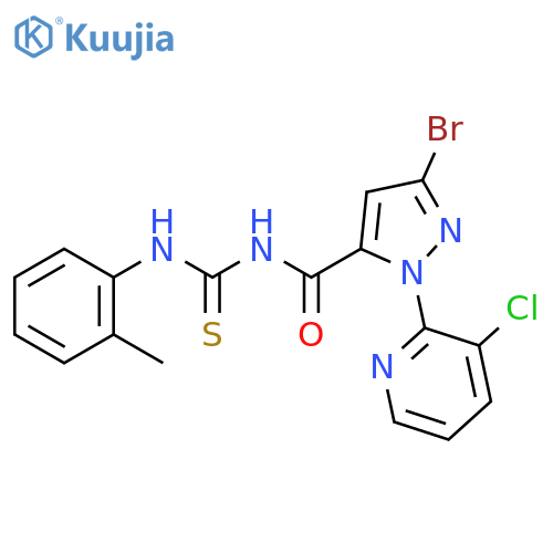 1H-Pyrazole-5-carboxamide, 3-bromo-1-(3-chloro-2-pyridinyl)-N-[[(2-methylphenyl)amino]thioxomethyl]- structure