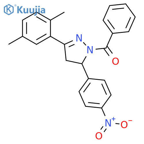 1H-Pyrazole,1-benzoyl-3-(2,5-dimethylphenyl)-4,5-dihydro-5-(4-nitrophenyl)- structure