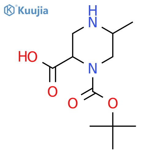 1-Tert-butoxycarbonyl-5-methyl-piperazine-2-carboxylic acid structure