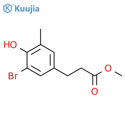 Methyl 3-(3-bromo-4-hydroxy-5-methyl-phenyl)propanoate structure