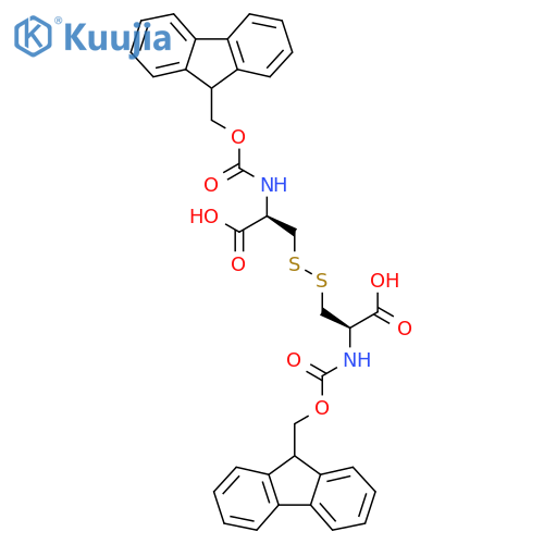 (2R,2'R)-3,3'-Disulfanediylbis(2-((((9H-fluoren-9-yl)methoxy)carbonyl)amino)propanoic acid) structure