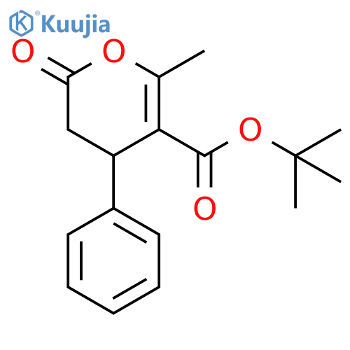 2H-Pyran-5-carboxylic acid, 3,4-dihydro-6-methyl-2-oxo-4-phenyl-, 1,1-dimethylethyl ester, (4R)- structure