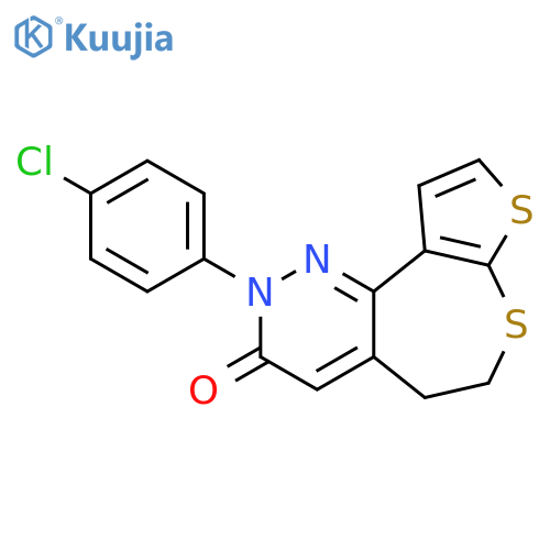 Thieno[2',3':2,3]thiepino[4,5-c]pyridazin-3(2H)-one, 2-(4-chlorophenyl)-5,6-dihydro- structure