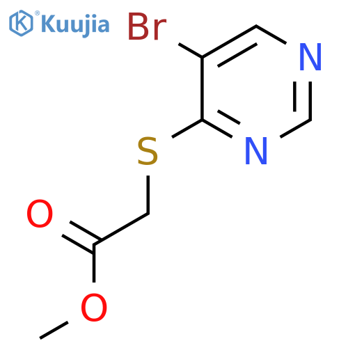 methyl 2-(5-bromopyrimidin-4-yl)sulfanylacetate structure