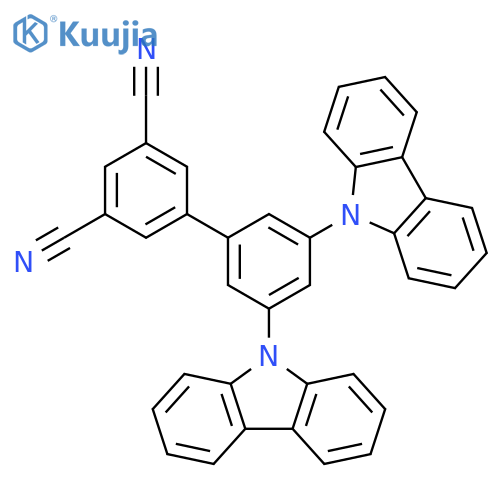 3',5'-Di(carbazol-9-yl)-[1,1'-biphenyl]-3,5-dicarbonitrile structure
