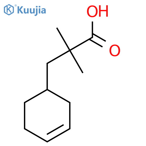 3-(cyclohex-3-en-1-yl)-2,2-dimethylpropanoic acid structure
