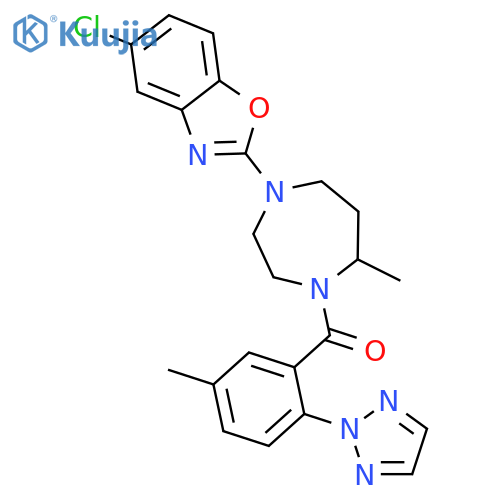 [4-(5-Chloro-1,3-benzoxazol-2-yl)-7-methyl-1,4-diazepan-1-yl]-[5-methyl-2-(triazol-2-yl)phenyl]methanone structure