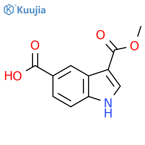 3-(methoxycarbonyl)-1H-indole-5-carboxylic acid structure