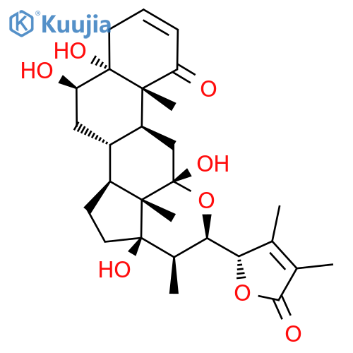 Ergosta-2,24-dien-26-oic acid, 12,22-epoxy-5,6,12,17,23-pentahydroxy-1-oxo-, γ-lactone, (5α,6β,12α,17α,22R,23S)- structure