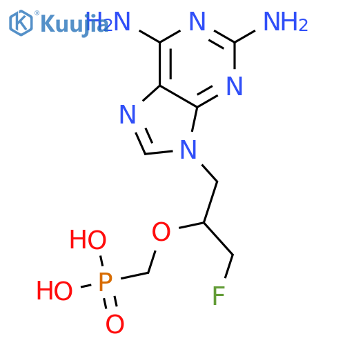 ({[1-(2,6-diamino-9H-purin-9-yl)-3-fluoropropan-2-yl]oxy}methyl)phosphonic acid structure