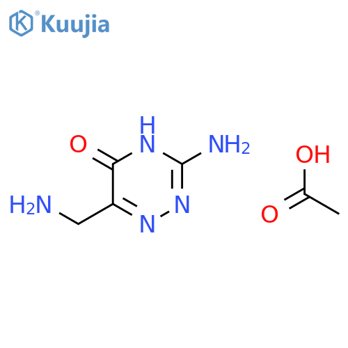 acetic acid;3-amino-6-(aminomethyl)-4H-1,2,4-triazin-5-one structure