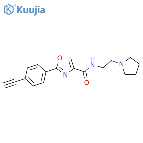 4-Oxazolecarboxamide, 2-(4-ethynylphenyl)-N-[2-(1-pyrrolidinyl)ethyl]- structure