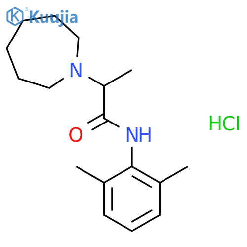 N-(2,6-Dimethylphenyl)-alpha-methyl-1H-hexahydroazepine-1-acetamide monohydrochloride structure