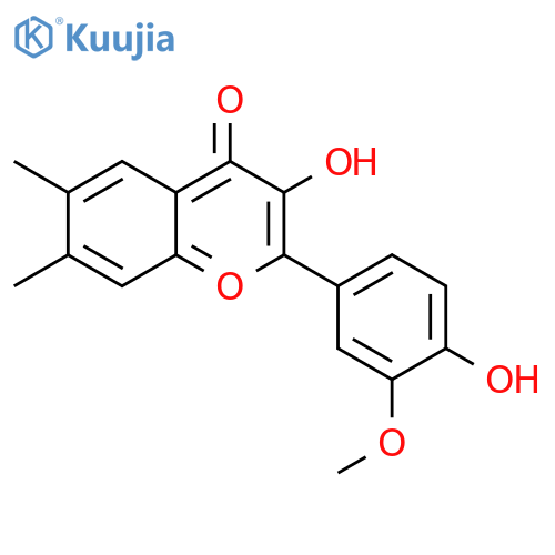 3-hydroxy-2-(4-hydroxy-3-methoxyphenyl)-6,7-dimethylchromen-4-one structure