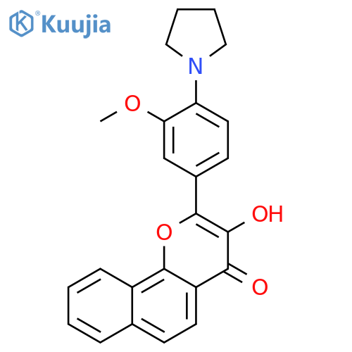 3-Hydroxy-2-3-methoxy-4-(pyrrolidin-1-yl)phenylbenzohchromen-4-one structure