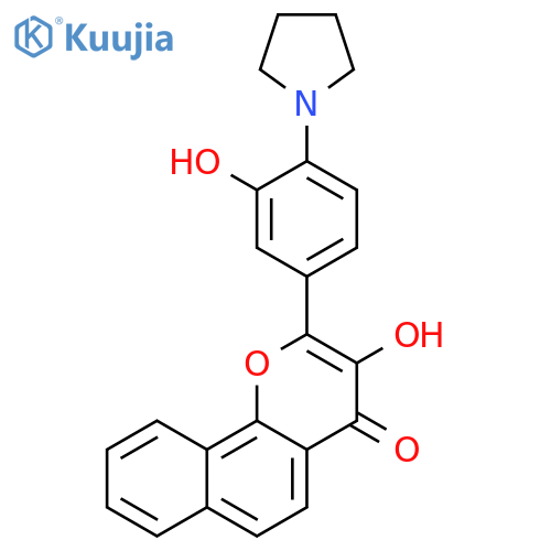 3-Hydroxy-2-[3-hydroxy-4-(pyrrolidin-1-yl)phenyl]benzo[h]chromen-4-one structure