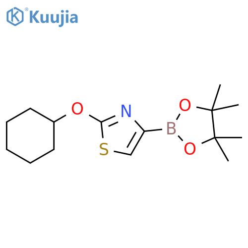 2-(cyclohexyloxy)-4-(4,4,5,5-tetramethyl-1,3,2-dioxaborolan-2-yl)thiazole structure