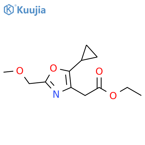 4-Oxazoleacetic acid, 5-cyclopropyl-2-(methoxymethyl)-, ethyl ester structure