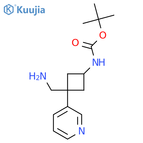 Tert-Butyl 3-(aminomethyl)-3-(3-pyridinyl)cyclobutylcarbamate structure