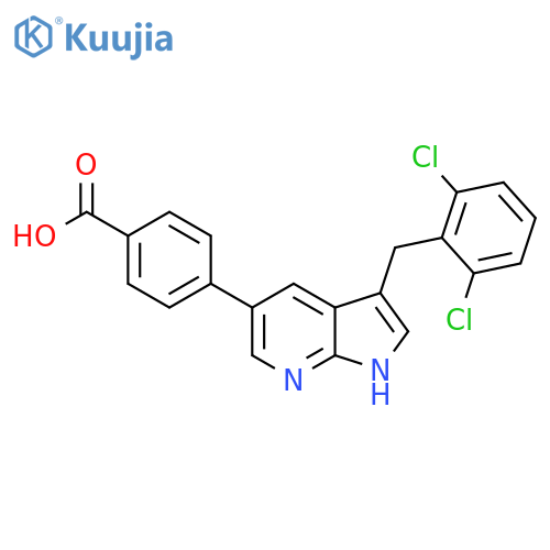 4-[3-(2,6-Dichlorobenzyl)-1H-pyrrolo[2,3-b]pyridin-5-yl]benzoic acid structure