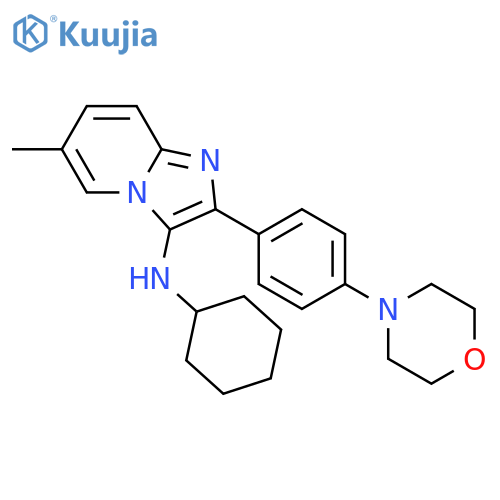 N-Cyclohexyl-6-methyl-2-4-(4-morpholinyl-imidazo1,2-apyridin-3-amine structure