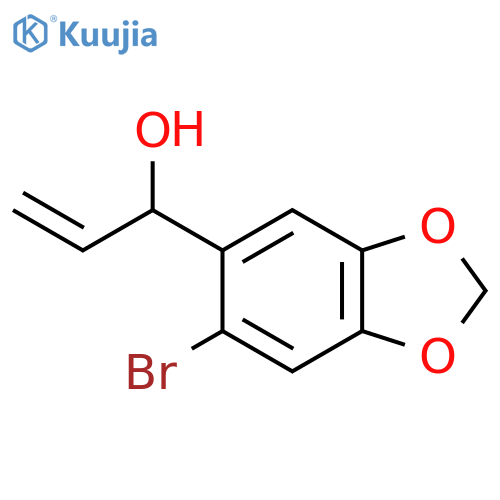 1-(6-bromo-1,3-dioxaindan-5-yl)prop-2-en-1-ol structure