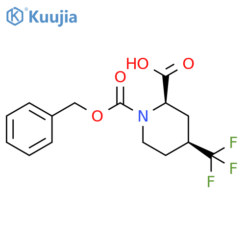 cis-4-Trifluoromethyl-piperidine-1,2-dicarboxylic acid 1-benzyl ester structure