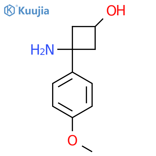 3-Amino-3-(4-methoxyphenyl)cyclobutan-1-OL structure