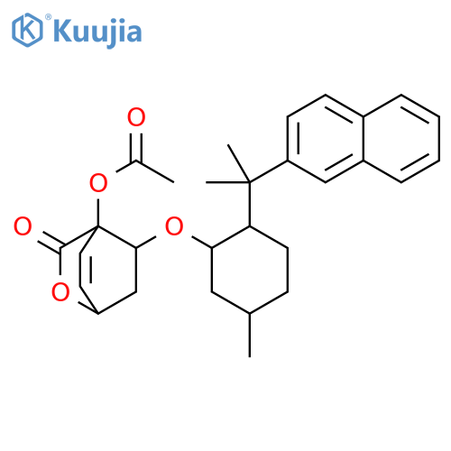 2-Oxabicyclo[2.2.2]oct-5-en-3-one,4-(acetyloxy)-8-[[5-methyl-2-[1-methyl-1-(2-naphthalenyl)ethyl]cyclohexyl]oxy]- structure