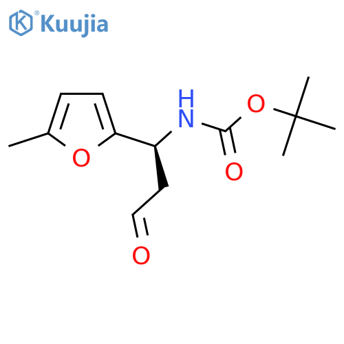 tert-butyl N-(1S)-1-(5-methylfuran-2-yl)-3-oxopropylcarbamate structure