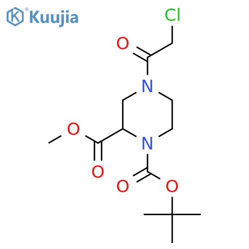 4-(2-Chloro-acetyl)-piperazine-1,2-dicarboxylic acid 1-tert-butyl ester 2-methyl ester structure