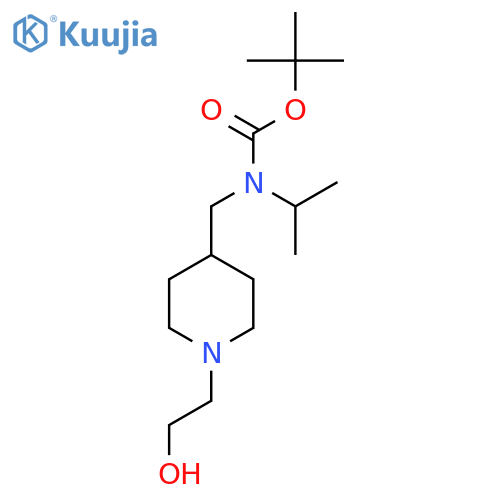 [1-(2-Hydroxy-ethyl)-piperidin-4-ylmethyl]-isopropyl-carbamic acid tert-butyl ester structure