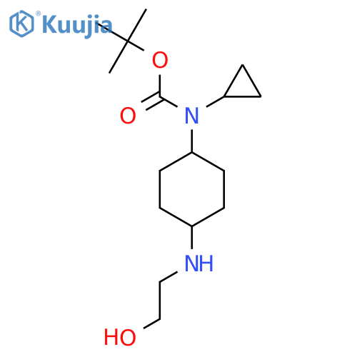 Cyclopropyl-[4-(2-hydroxy-ethylamino)-cyclohexyl]-carbamic acid tert-butyl ester structure