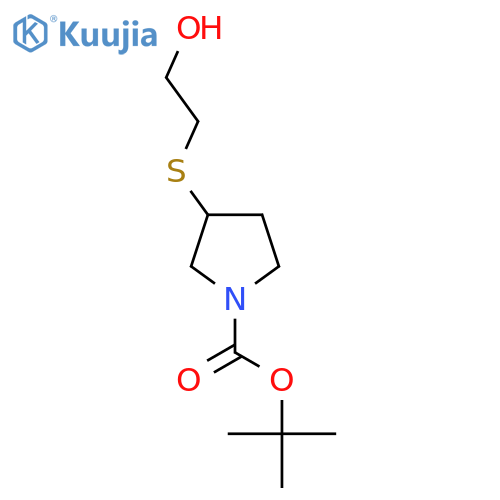 3-(2-Hydroxy-ethylsulfanyl)-pyrrolidine-1-carboxylic acid tert-butyl ester structure