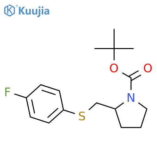 tert-Butyl 2-(((4-fluorophenyl)thio)methyl)pyrrolidine-1-carboxylate structure