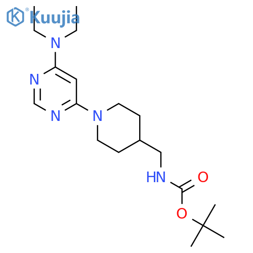tert-Butyl ((1-(6-(diethylamino)pyrimidin-4-yl)piperidin-4-yl)methyl)carbamate structure