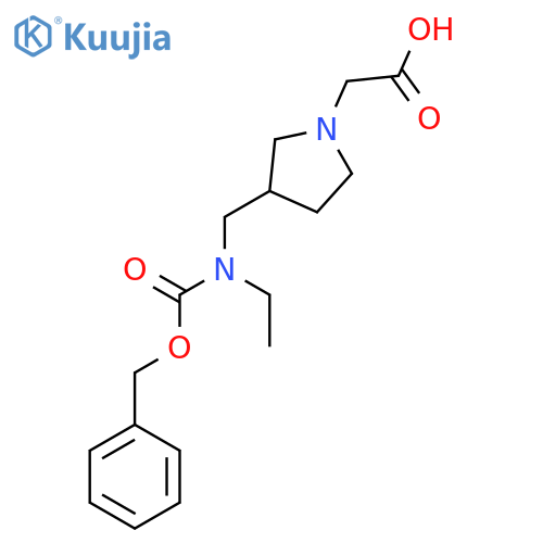 {3-[(Benzyloxycarbonyl-ethyl-amino)-methyl]-pyrrolidin-1-yl}-acetic acid structure