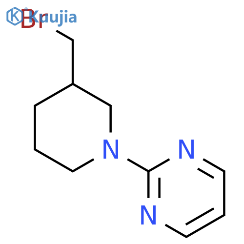 2-(3-(Bromomethyl)piperidin-1-yl)pyrimidine structure