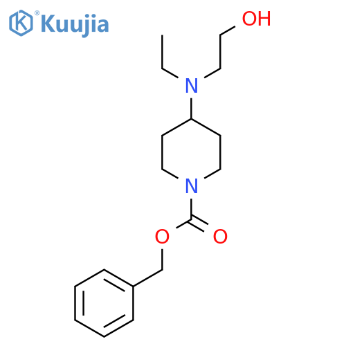 4-[Ethyl-(2-hydroxy-ethyl)-amino]-piperidine-1-carboxylic acid benzyl ester structure