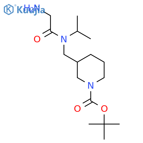 3-{[(2-Amino-acetyl)-isopropyl-amino]-methyl}-piperidine-1-carboxylic acid tert-butyl ester structure