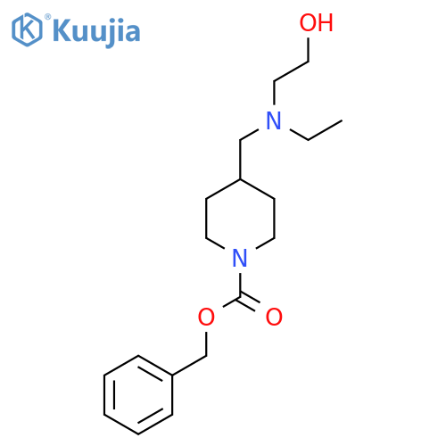 4-{[Ethyl-(2-hydroxy-ethyl)-amino]-methyl}-piperidine-1-carboxylic acid benzyl ester structure