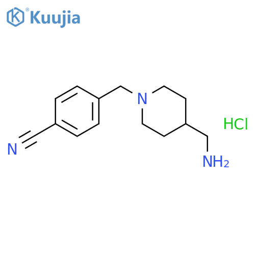 4-((4-(Aminomethyl)piperidin-1-yl)methyl)benzonitrile hydrochloride structure