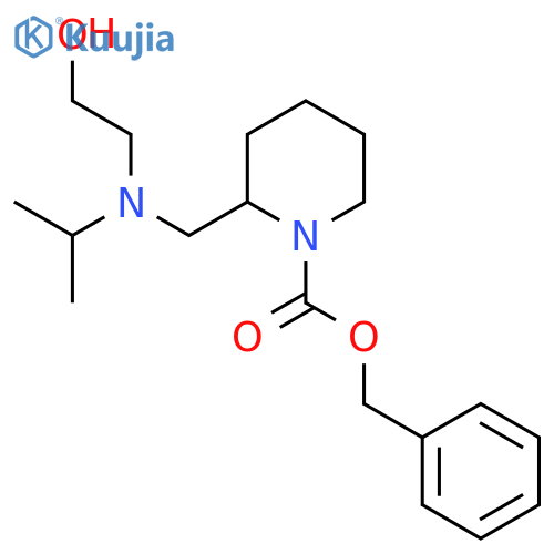 2-{[(2-Hydroxy-ethyl)-isopropyl-amino]-methyl}-piperidine-1-carboxylic acid benzyl ester structure