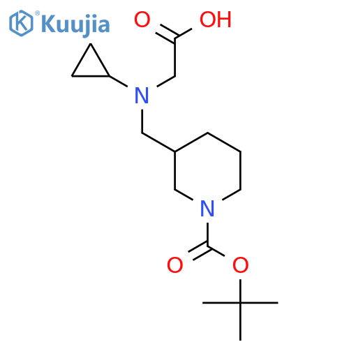 3-[(Carboxymethyl-cyclopropyl-amino)-methyl]-piperidine-1-carboxylic acid tert-butyl ester structure