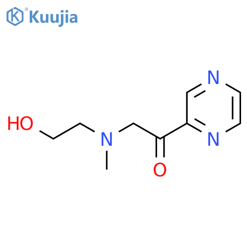 2-[(2-Hydroxy-ethyl)-methyl-amino]1-pyrazin-2-yl-ethanone structure